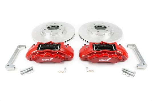 Alcon Ford 2019+ Ranger / 2020+ Bronco 350x34mm Rotors 6-Piston Red Calipers Front Brake Upgrade Kit - Jinnspeed